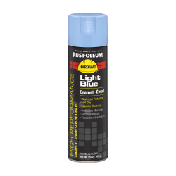 Rust-Oleum Hard Hat High Performance V2100 System Rust Preventive Enamel Spray Paint, 15 Oz, Gloss Light Blue, Case Of 6 Cans