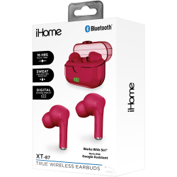 Bytech iHome XT-87 True Wireless Bluetooth In-Ear Earbuds, Pink, HMAUBE232PK