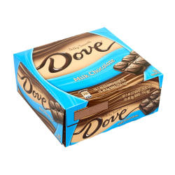 Dove Milk Chocolate Bars, 1.44 Oz, Box Of 18 Bars