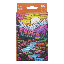 Brea Reese 100-Piece Mini Puzzle, Stained Glass Sunset, 5" x 7", Total Qty 1