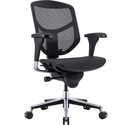 WorkPro® Quantum 9000V2 Series Ergonomic Mesh/Mesh Mid-Back Chair, Black/Black