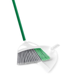 Libman Commercial Large Precision Angle Steel Brooms With Dust Pans, 13", Set Of 4 Brooms