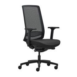 WorkPro® Expanse Series Multifunction Ergonomic Mesh/Fabric High-Back Executive Chair, Black/Black, BIFMA Compliant