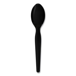 Boardwalk® Heavyweight Polystyrene Cutlery, Teaspoon, 6-3/16"L, Black, Carton Of 1,000 Spoons