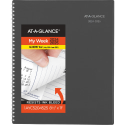 2024-2025 AT-A-GLANCE® DayMinder® Academic Weekly/Monthly Planner, 8-1/2" x 11", Charcoal, July To June, AYC52045