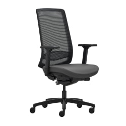 WorkPro® Expanse Series Multifunction Ergonomic Mesh/Fabric High-Back Executive Chair, Black/Gray
