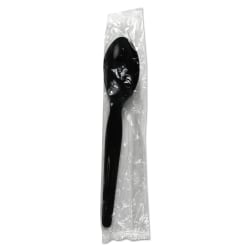 Boardwalk Heavyweight Wrapped Polystyrene Teaspoons, Black, Pack Of 1000 Spoons