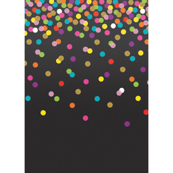 Teacher Created Resources Better Than Paper Bulletin Board Paper, 4' x 12', Colorful Confetti/Black, Pack Of 4 Rolls