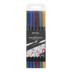 Brea Reese Dual-Tip Brush Markers, Jewel Tones, Pack Of 6 Markers