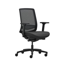 WorkPro® Expanse Series Multifunction Ergonomic Mesh/Fabric Mid-Back Manager Chair, Black/Black