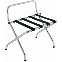 CSL High Back Metal Luggage Racks, 26-1/2"H x 24-1/4"W x 16"D, Zinc/Black, Pack Of 6 Racks