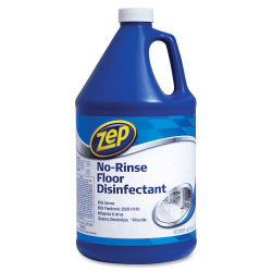 Zep No-Rinse Floor Disinfectant - 128 fl oz (4 quart) - 4 / Carton - Disinfectant, Deodorize - Blue