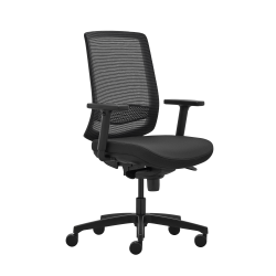 WorkPro® Expanse Series Ergonomic Mesh/Fabric Mid-Back Task Chair, Black/Black, BIFMA Compliant