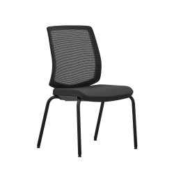 WorkPro® Expanse Series Mesh/Fabric Guest Chairs, Black/Black, Set Of 2 Chairs