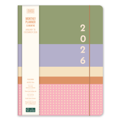 2026 Orange Circle Studio Just Right Monthly Planner, 9-3/4" x 7-1/2", Color Block, January To December, 26358