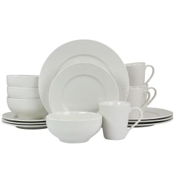 Elama Jasmine 16-Piece Dinnerware Set, White