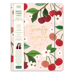 2026 Orange Circle Studio Just Right Monthly Planner, 9-3/4" x 7-1/2", Fruit & Flora, January To December, 26360