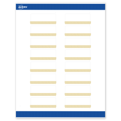 Avery® Printable Labels With Sure Feed® Technology, S00-EWS, Rectangle, 1" x 2-5/8", Matte White With Preprinted Gold Lace Trim Pattern, Pack Of 160
