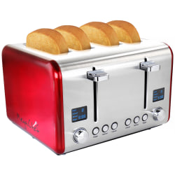 MegaChef 4-Slice Toaster, Red