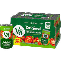 V8 Original Vegetable Juice, 5.5 Fl Oz, Carton Of 48 Cans