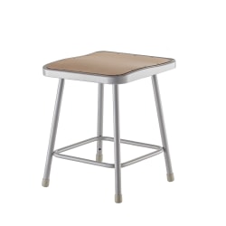 National Public Seating Hardboard Task Stools, 18"H, Gray/Brown, Pack Of 2 Stools