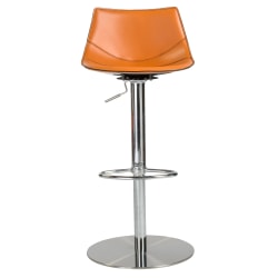 Eurostyle Rudy Adjustable Counter Stool, Cognac/Brushed Stainless Steel