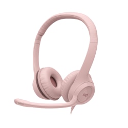 Logitech® H390 Wired On-Ear Headset For PC/Laptop, Rose, 981-001280