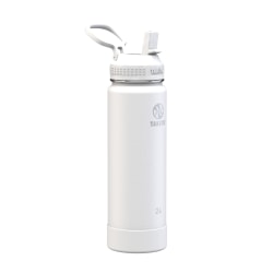 Takeya Actives Insulated Reusable Stainless Steel Water Bottle With Straw Lid, 24 Oz, Arctic