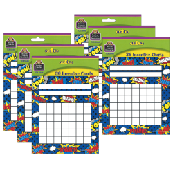 Teacher Created Resources Incentive Chart, Superhero, 36 Per Pack, Set Of 6 Packs