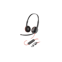 HP Poly Blackwire C3225 Wired Headset, On-Ear, Black, 8M3X7AAABA