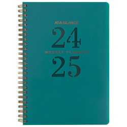2024-2025 AT-A-GLANCE® Signature Lite Weekly/Monthly Academic Planner, 5" x 8", Teal, July 2024 To June 2025, YP20LA12