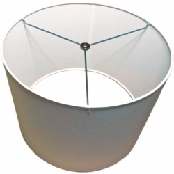 Lampshades Inc. Linen Round Lamp Shades, 20" x 20" x 10-1/2", White, Set Of 2 Shades