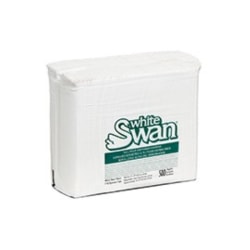 White Swan Tall Fold Disposable 1-Ply Napkins, 6" x 13", White, 1,000 Napkins Per Pack, Case Of 10 Packs