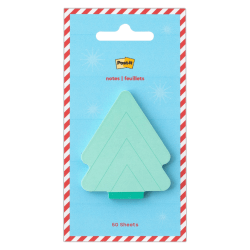 Post-it® Jingle Sticky Notes, Tree Design, 2" x 2.5", 1 Holiday Tree Shaped Christmas Themed Cute Sticky Note Pad, 50 Sheets/Pad