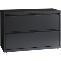 Lorell® 42"W Lateral 2-Drawer File Cabinet, Metal, Charcoal