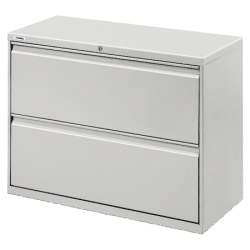 Lorell® Fortress 36"W x 18-5/8"D Lateral 2-Drawer File Cabinet, Light Gray
