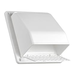 Lambro 6-In. Plastic Wall Exhaust or Air Intake Vent with Hinged Screen and Removable Damper, White, 351W - 351W