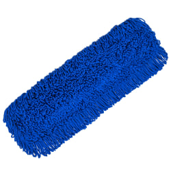 Gritt Commercial Microfiber Looped Dust Mop Pad Head, 24", Blue