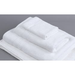 HSM Bath Towels, Primaverano, 24" x 50", White, Toruga Dobby Border, Total Qty 36