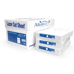 Alliance Pre-Perforated Cut Sheets, 8-1/2" x 11", 20 Lb, White, 500 Sheets Per Ream, Case Of 5 Reams