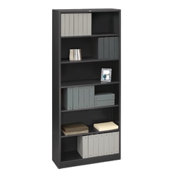 HON® Brigade® Steel Modular Shelving Bookcase, 6 Shelves, 81"H x 34-1/2"W x 12-5/8"D, Charcoal