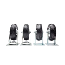 Hospitality 1 Source Pneumatic Wheels, 6", Black, Set Of 4 Wheels