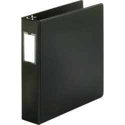 Business Source Basic 3-Ring Binder, 2" Round Rings, Black, 28561