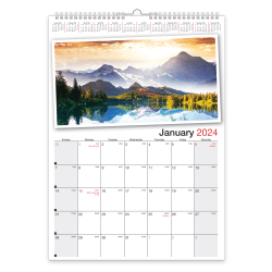 Office Depot® Brand Monthly Wall Calendar, 12" x 17", January To December 2024, ODUS2302-004
