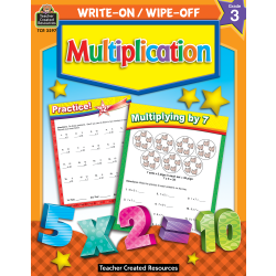 Teacher Created Resources Write-On/Wipe-Off Book, Multiplication, Grade 3