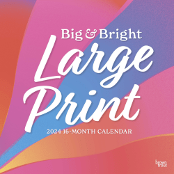 2024 Brown Trout Monthly Matte Square Wall Calendar, 12" x 12", Big & Bright Large Print, January To December