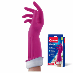 O-Cedar Playtex Living Gloves - Chemical, Bacteria Protection - Medium Size - Latex, Neoprene, Nitrile - Pink - Anti-microbial, Reusable, Durable, Comfortable, Odor Resistant, Textured Palm, Textured Fingertip - For Household, Cleaning - 2 / Pair