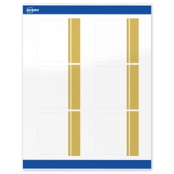 Avery® Print-To-The-Edge Labels With Sure Feed® Technology, S00-DKG-PRWGP10, Square, 3" x 3", Glossy White, Preprinted Double Dipped Gold Edge Design, Pack Of 60