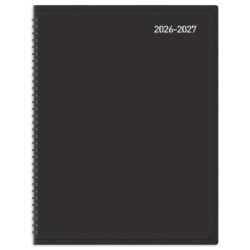 2026-2027 Office Depot® Brand 18-Month Academic Planner, 9" x 11", 30% Recycled, Black, July 2026 To December 2027