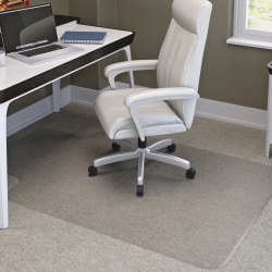 Deflecto RollaMat 36" x 48" w/lip-Medium Pile - Carpeted Floor - 48" x 36"- Lip Size 10" x 19"- Rectangular - Textured - Virgin Vinyl - Clear - 1 Each